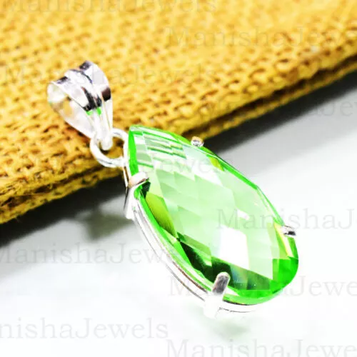 Peridot Gemstone 925 sterling silver Handmade Valentine Pendant Jewelry MM-141