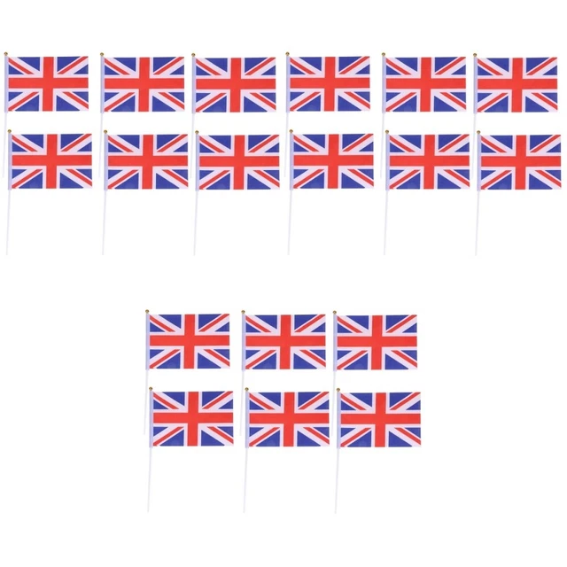 60 pcs main tenu petit drapeau Royaume- bâton international mondial bâ