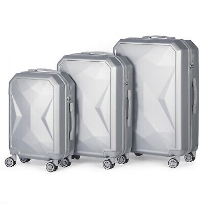 Luggage Set 3 Piece Hardside Lightweight Suitcase on Wheel w/TSA Travel Trolley