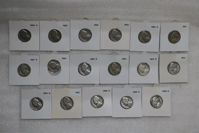 Usa Nickels Collection From The 60'S B49 #1001