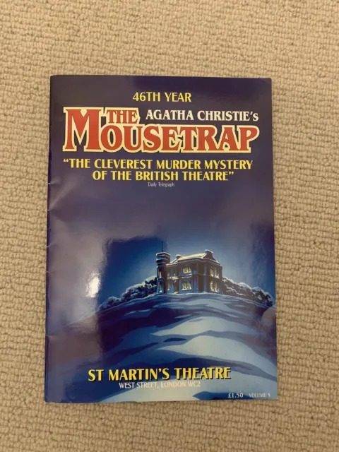 Vintage 46th year Agatha Christie The mousetrap Programme