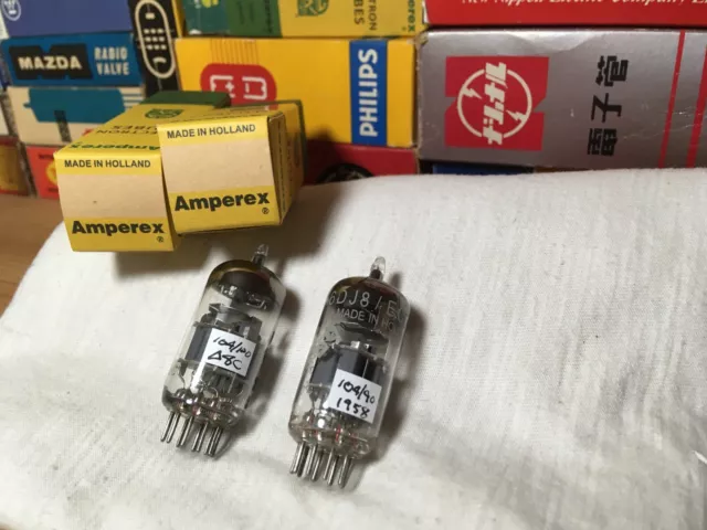 2 Matched 1958 Philips Dgetter Amperex 6DJ8 ECC88 + OE Boxes + FreePost!