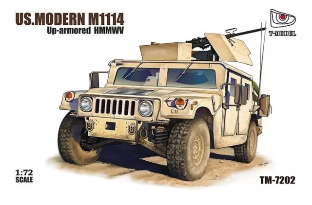 T-MODEL (7202) 1:72 M1114 Humvee Up-Armored Tactical Vehicle with GPK ...