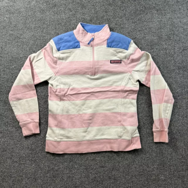 Vineyard Vines Shep Shirt Womens Small Pink Pullover Sweatshirt Zip Lightweight