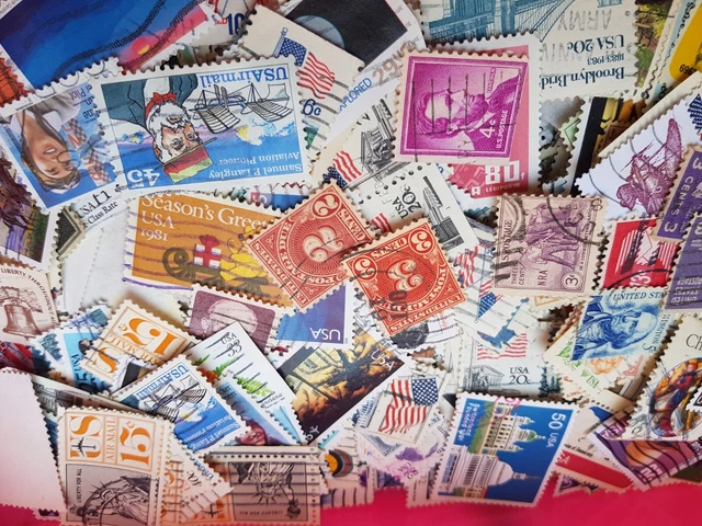 Timbres U.S.A. par centaines (destockage)
