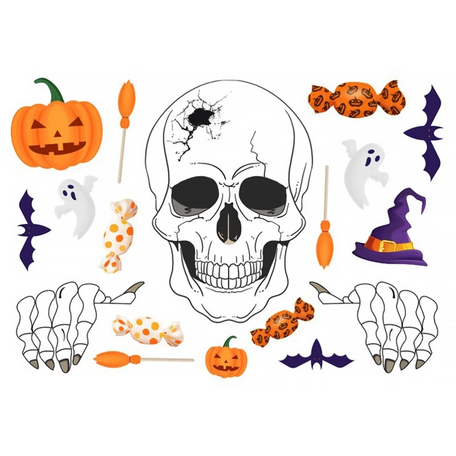 PVC Halloween-Wandaufkleber Gotische Wanddekoration Wandmalereien Perlmutt