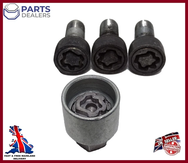 GENUINE AUDI VW SKODA LOCKING WHEEL NUT BOLT KEY SET HEX 17mm CODE
