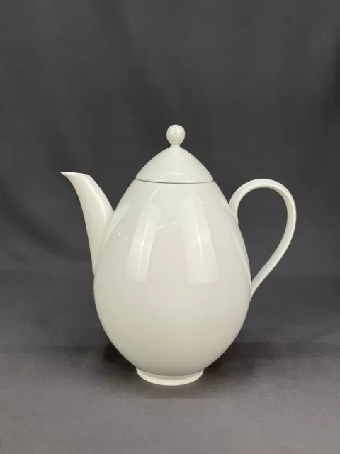 Vtg KPM Berlin Plain White Urbino Coffee Pot 9 1/2" Trude Petri; Mint