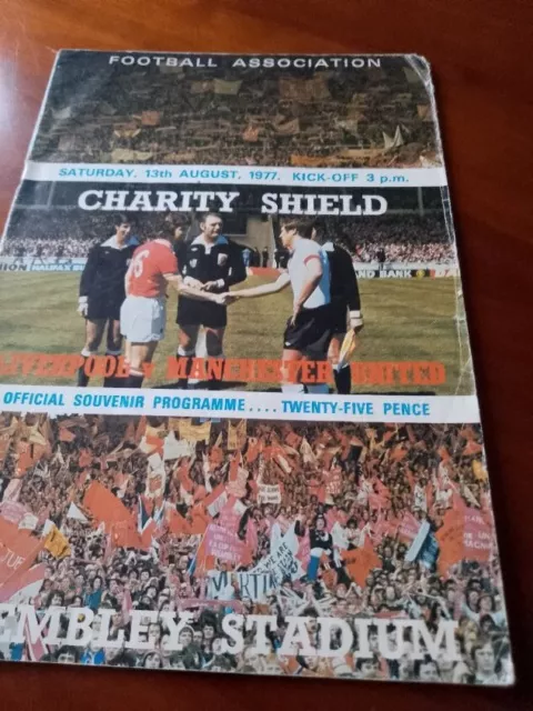 1977 Charity Shield Programme - Liverpool V Manchester United