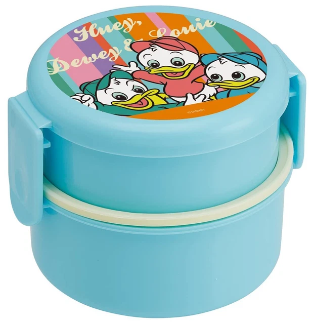 Skater Bento Box Disney Retro Huey 500ml 2 Tier Round Antibacterial Japan