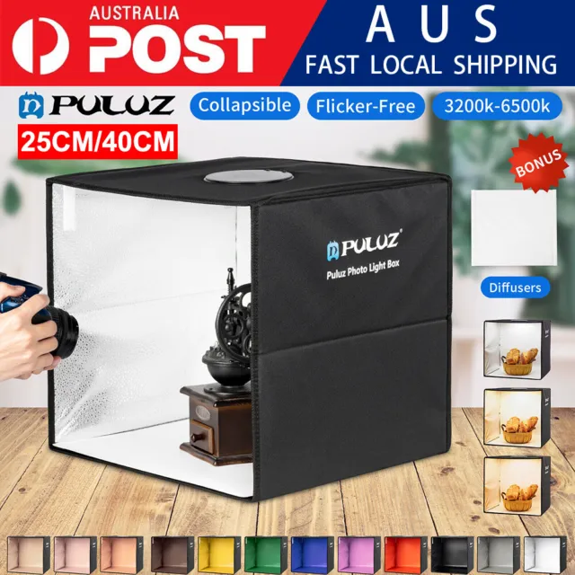 25/40CM PULUZ Portable LED Light Tent Photo Box Cube Photo Studio Photography
