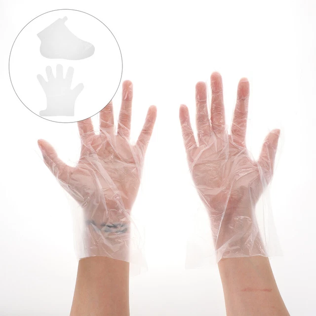 1 juego de fundas de mano desechables para pies impermeables para salón