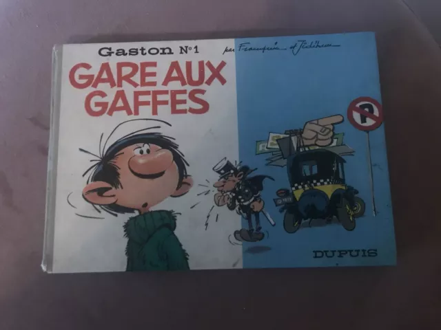 Album Edition originale Gaston n°1 Gare aux gaffes Franquin Dupuis EO BD 1966