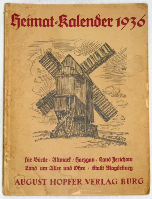 Heimatkalender 1936 für Börde Altmark Harzgau Land Jerichow Stadt Magdeburg u.a.