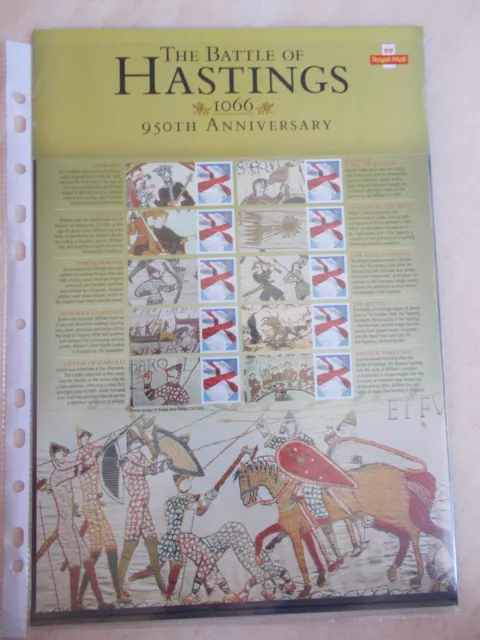 2016 The Battle of Hastings 1066 The 950th Anniversary Smiler Sheet CS 33 U/M