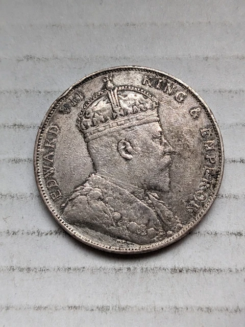 1908 Straits Settlements One Dollar 90% Silver Ungraded Great Britain KM#26 1908 Straits Settlements One Dollar 90% Silver Ungraded Great Britain KM#26