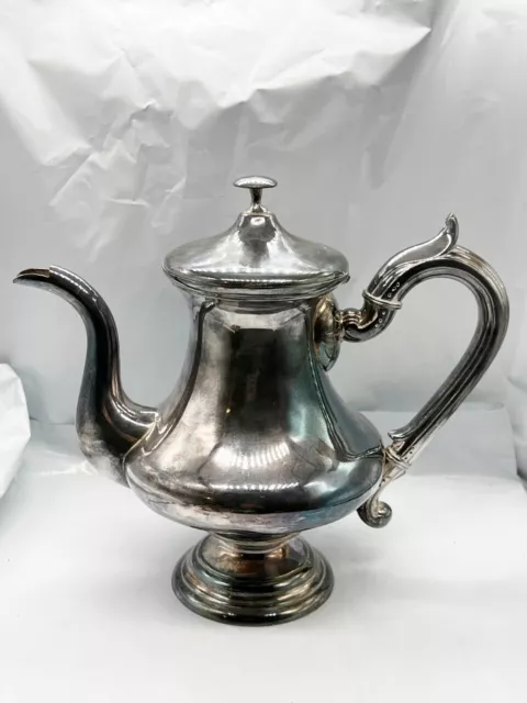 Antique Wolstenholm 1934 Large Silver Plate Heavy Tea / Coffee Pot