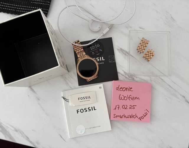 LXURY Metall Armband Für Fossil Damenuhren - Edelstahl Mesh Band Schwarz Kompatibel Mit Gen 6/5E