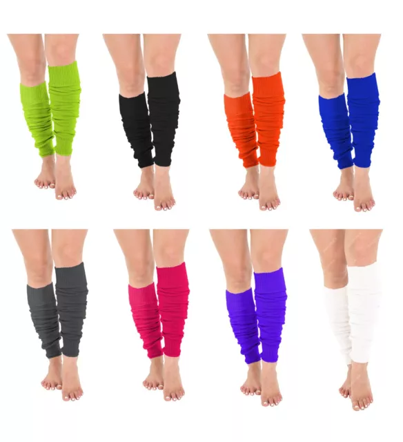 Ladies Assorted Neon Flourescent Leg Warmers Dance Wear 80s Party Colourful Warm