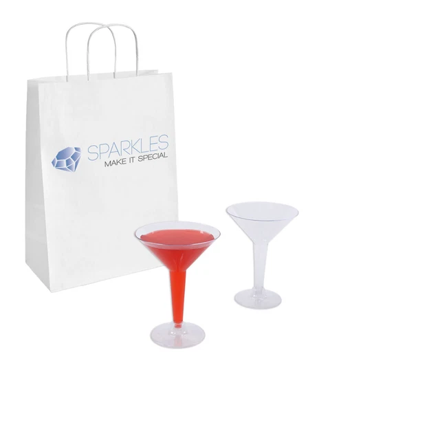 Gafas de boda de plástico transparente de 5,25" vidrio Martini 5 oz para eventos fiesta taza tostada