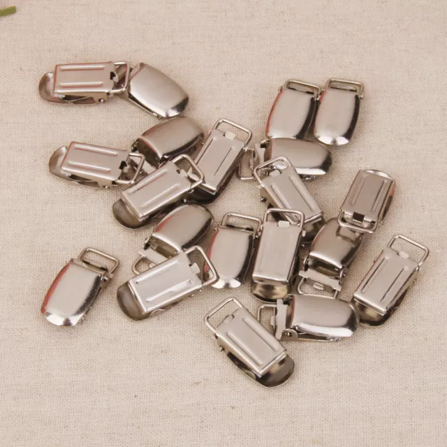 20pcs Pince Clip Sucette en Metal avec Insert 1cm 2