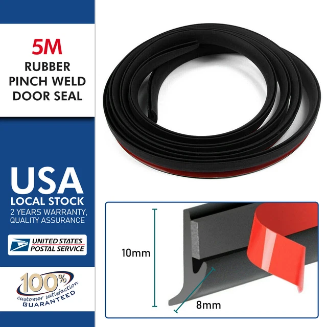 5M Car Door Sealing Strip Universal Rubber T-Shape Hood Trunk Edge Weatherstrip
