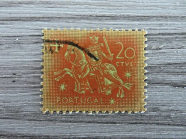 Briefmarken Portugal 1953 gestempelt  20 C Ritter zu Pferd orangerot