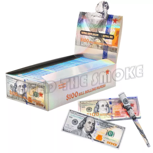 4 Booklets $100 Dollar Bill Rolling Paper Cigarette Tobacco Rolling Papers