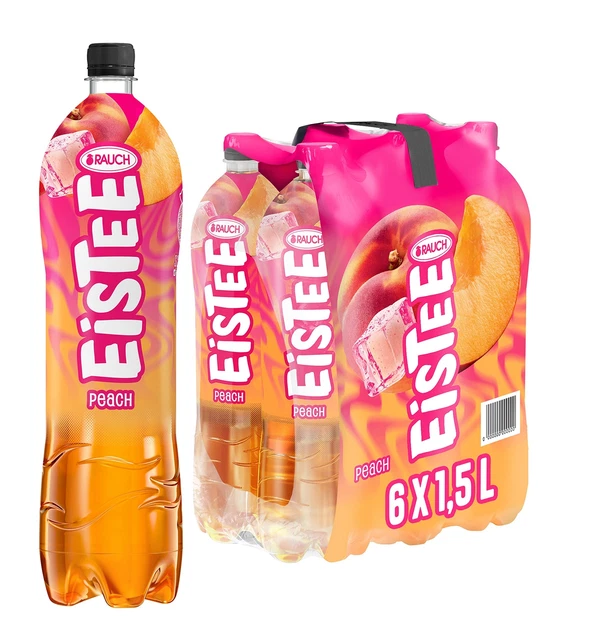 Mix tè freddo fumo 5 x pesca 5 x limone ciascuno 1,5 L incl. deposito cauzionale di 2,50 € NUOVO MHD 2/24