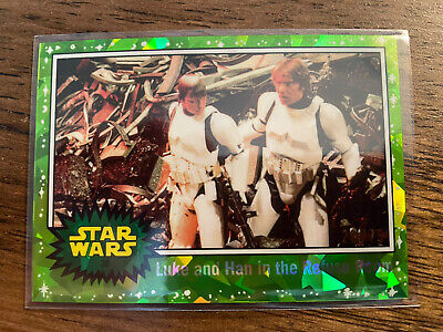 Topps Star Wars Chrome Sapphire #38 Luke & Han in the Refuse Room Peridot # /75