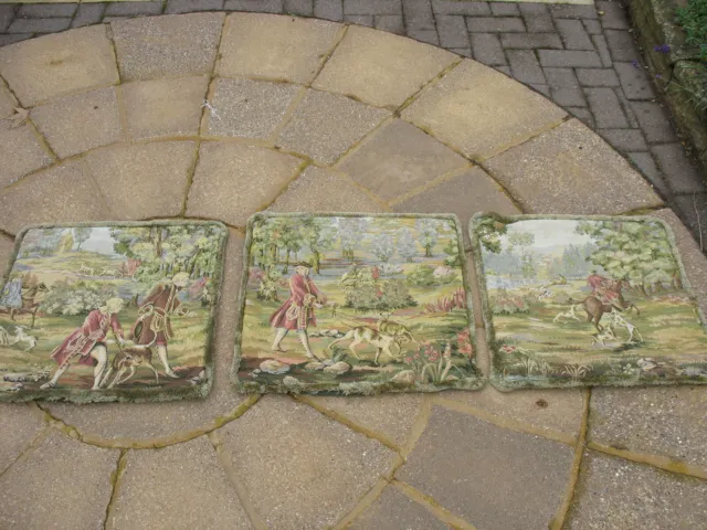 Three cushion covers Tapestry  hunting scene