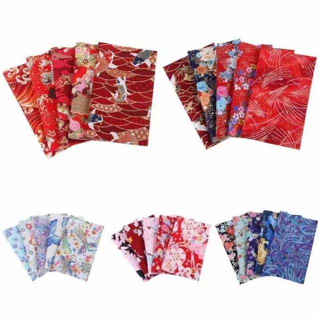 5x Japanese Style Cotton Fabric Patchwork Assorted DIY Bundle Quilting Material 3