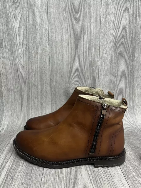 LADIES SHOES CUFF Tie Ankle Bertie Leather Shoes Size 4 37 Peep