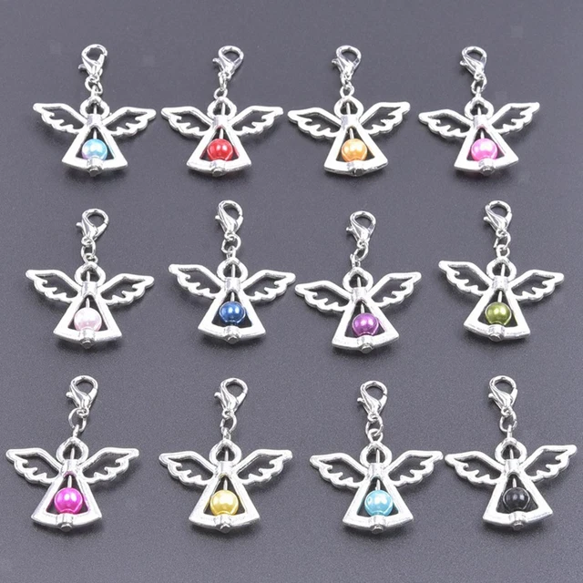12 Stück Engel-Charms, Anhänger, Tropfen-Perlen-Charms für die Herstellung