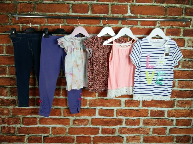 T-Shirt Bambina Pacchetto Età 4-5 Anni Zara Next Ecc. Jegging Paillettes A Righe 110Cm
