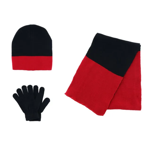 New Minus 5 Degrees Boy's 8-18 Color Block Winter Beanie Scarf and Gloves Set