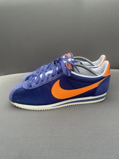 V RARE NIKE Cortez Classic Nylon Blue Hero Uk 9 Vintage Forrest