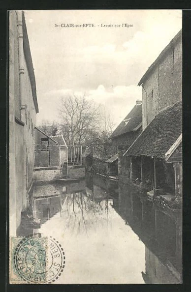 CPA St-Clair-sur-Epte, Lavoir sur l'Epte 1905