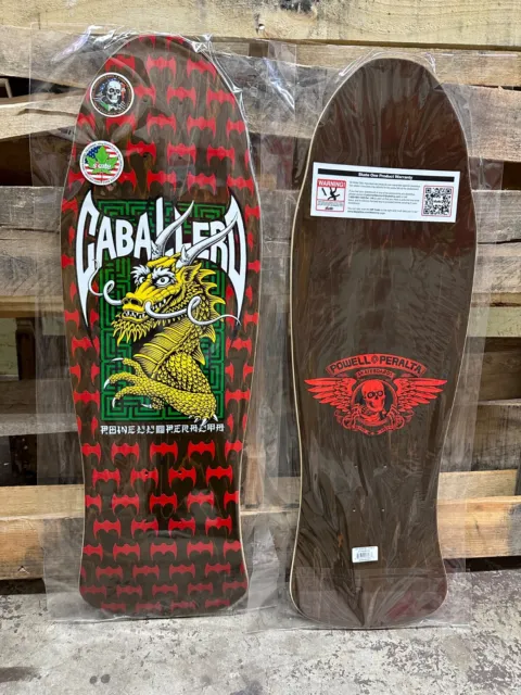 Powell Peralta Old School Reissue Caballero Bats & Dragon Skateboard Deck Brown