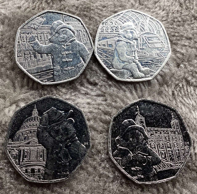 RARE FULL SET Of 4x Paddington Bear 50 Pence Pieces 50p. EUR 4,55