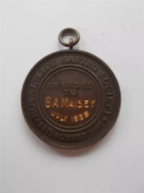 BRONZE 1939 Royal Life Saving Society Swimming Medal Medallion Pendant VGC