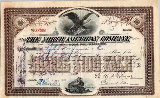The North American Company.....1896 Common Stock Certificate