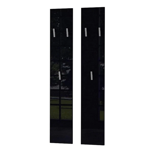 Appendiabiti Attaccapanni Porta Abiti Da Parete In Legno Colore Nero 2 Pannelli