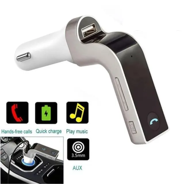G7 Bluetooth Car Kit FM Transmitter Hands-free USB Charger Player Radio AUX G5S2