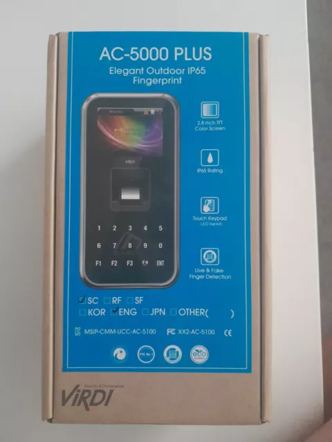 Virdi Ac5000scw IP65 Fingerprint/keypad