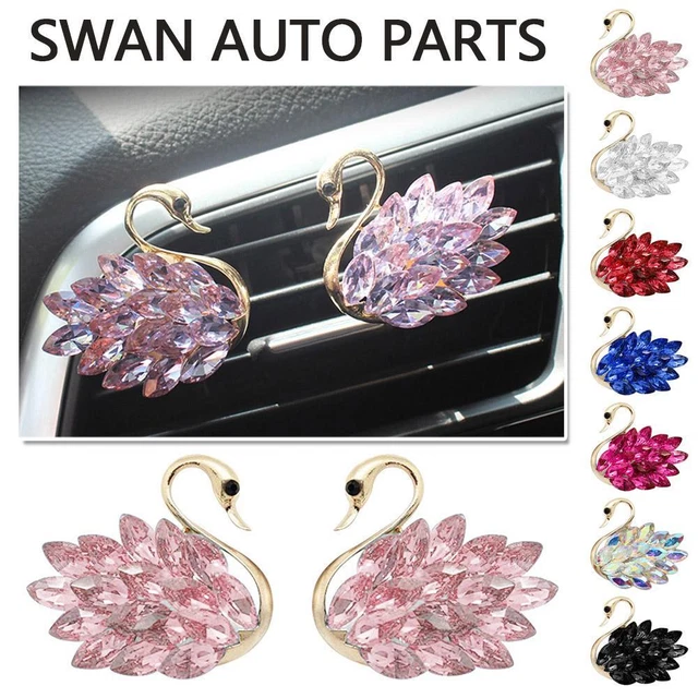 Bling Swan Car Accessories for Girls Women Swan Car Air-Freshener Clips Ornament