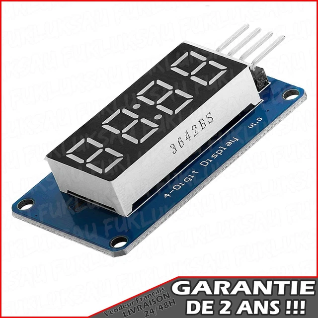 Lot De 5 Affichages LED 7 Segments Bleus 4 Chiffres 0.36" - Cathode Commune, 12 Broches Pour PCB