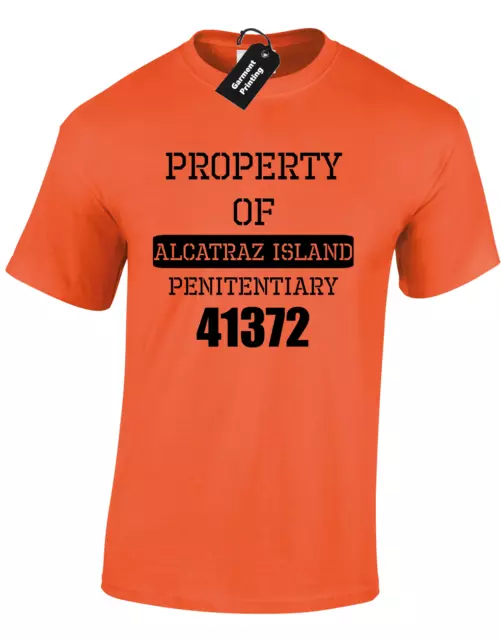 Property Of Alcatraz Mens T-Shirt Prison Jail Fancy Dress Funny Christmas Gift