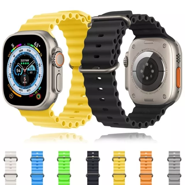 Bracelet en Silicone pour Apple Watch, 49mm 45mm 44mm 40mm 41mm 42mm