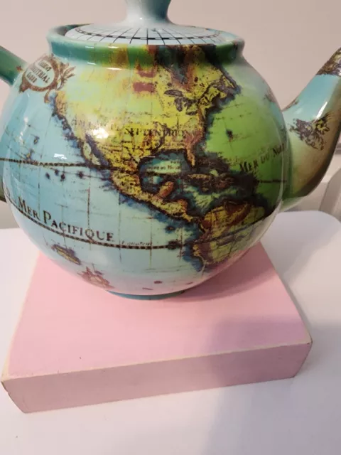 RARE Vintage Paul Cardew’s Designs Terrestrial Globe Ceramic England Teapot Mint 3